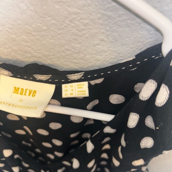 Maeve Black and White Polka Dot Tank Top - Picture 3 of 3